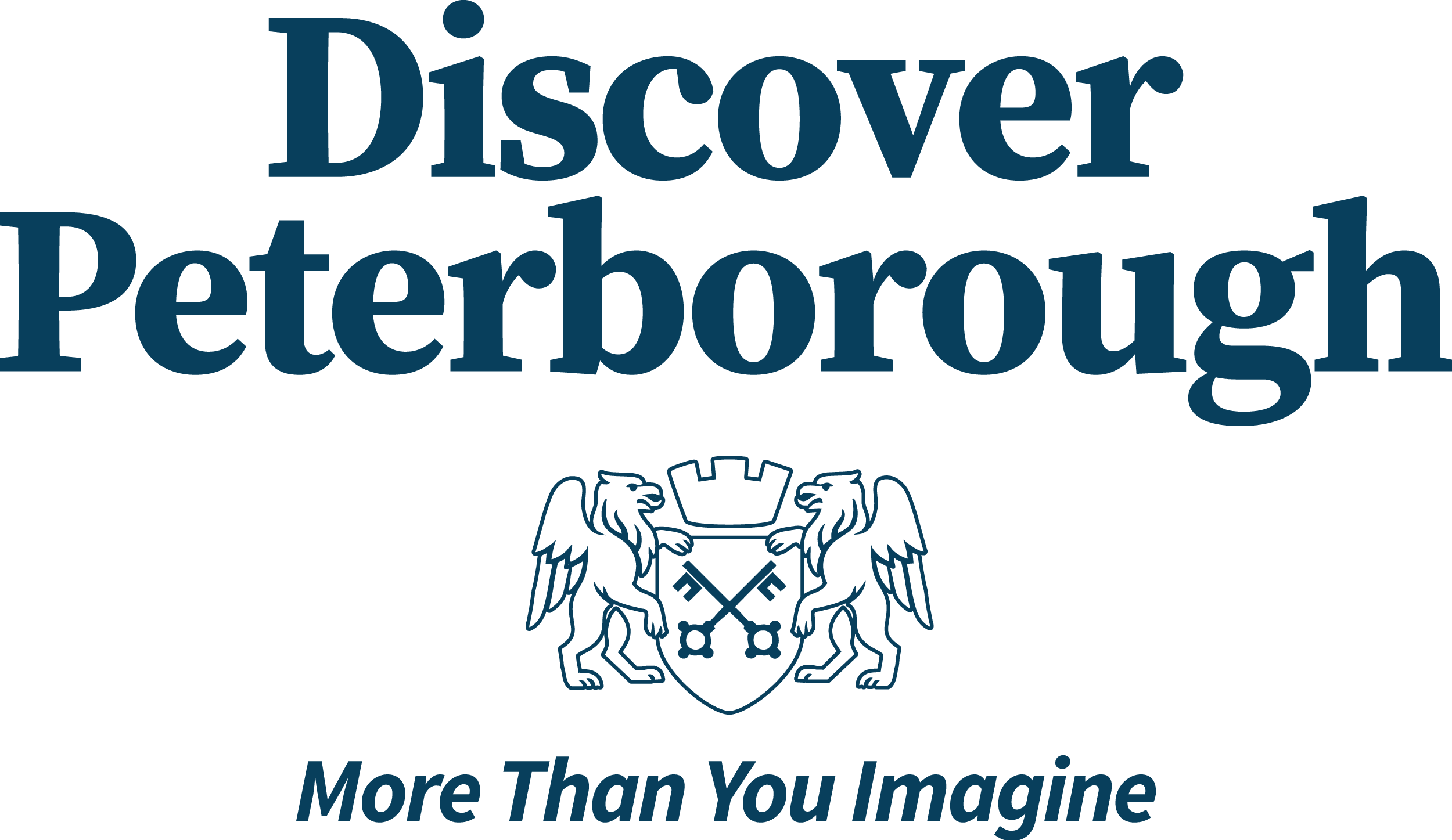 Discover-Peterborough-Cornelius-Blue-stacked-web Discover Peterborough Logo Cornelius Blue Web