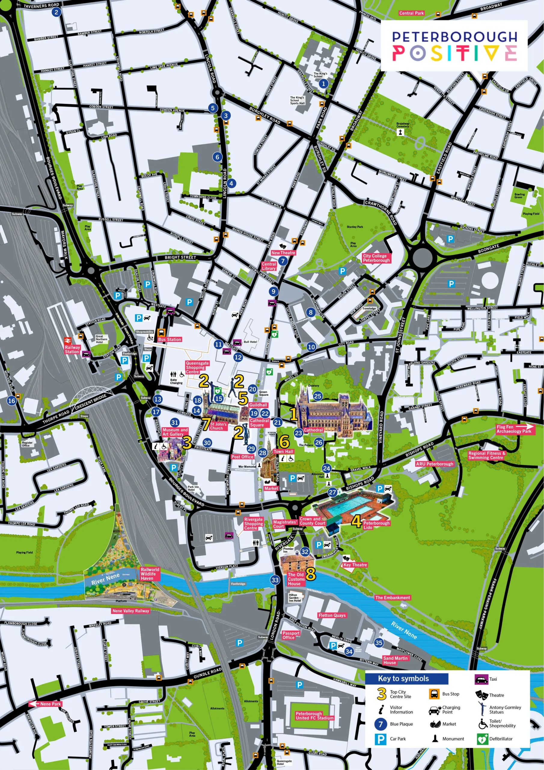 Peterborough Positive BID area map