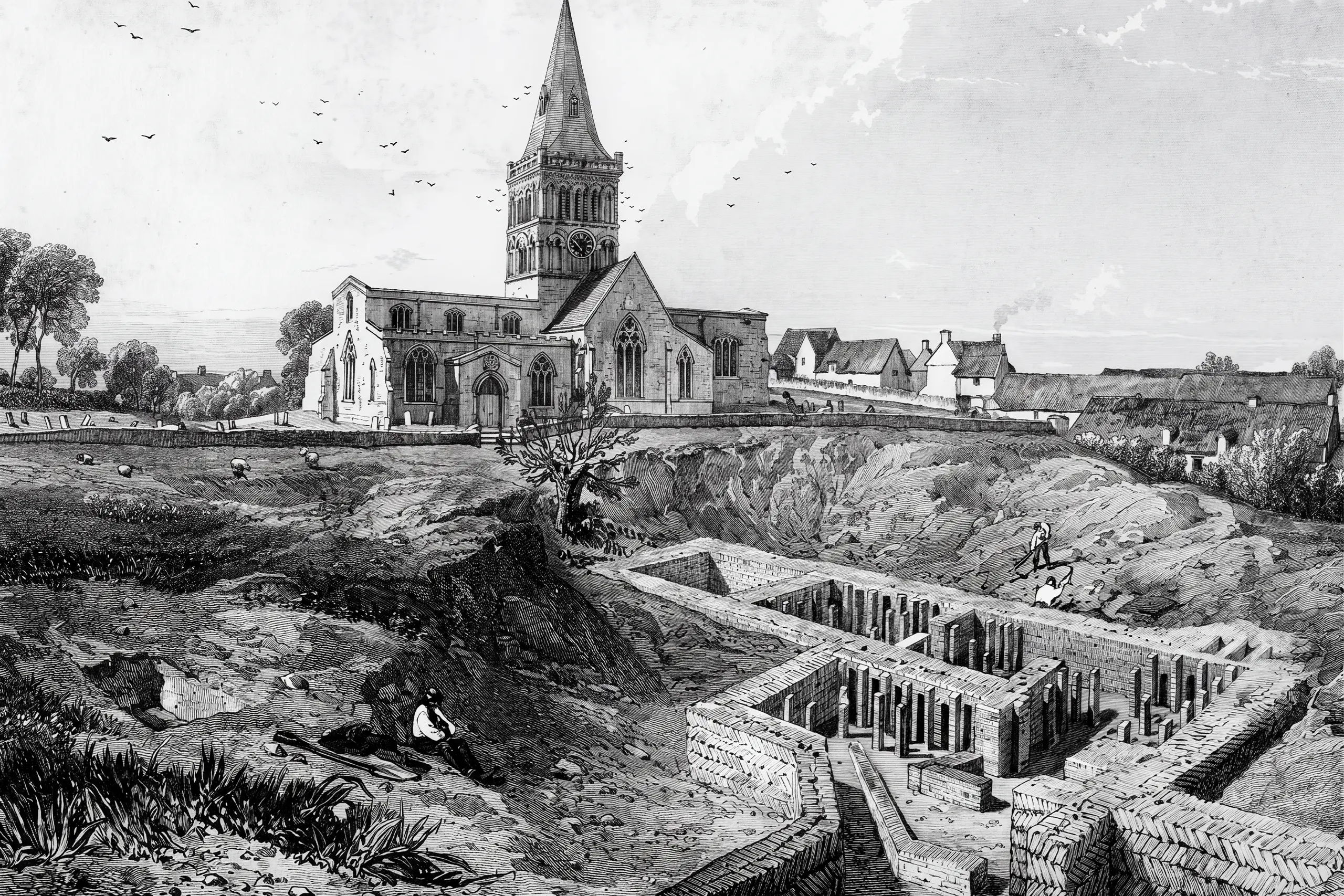 Edmund Artis depiction of the Roman Praetorium at Castor near Peterborough