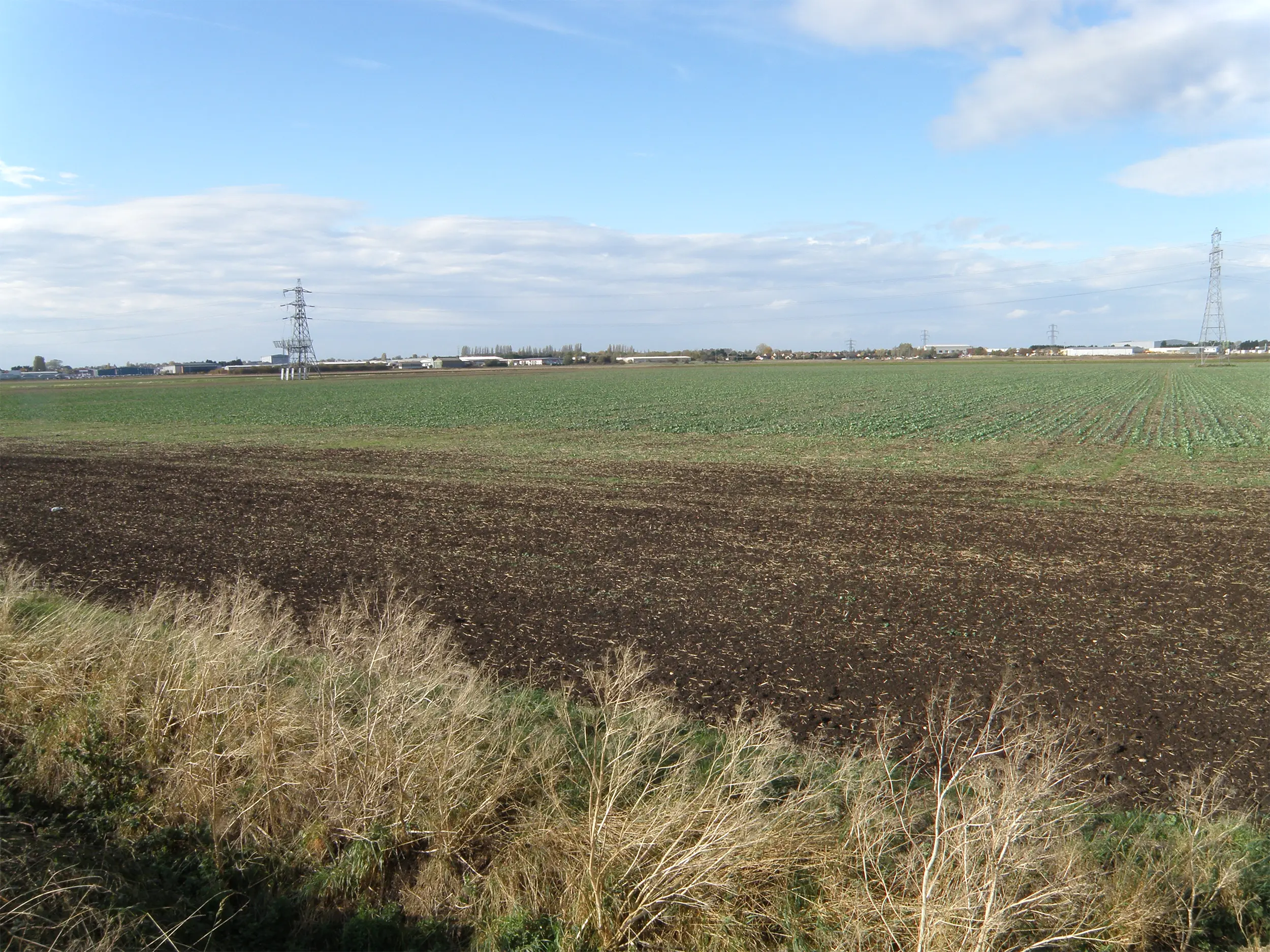 The low-lying Flag Fen landscape east of Peterborough