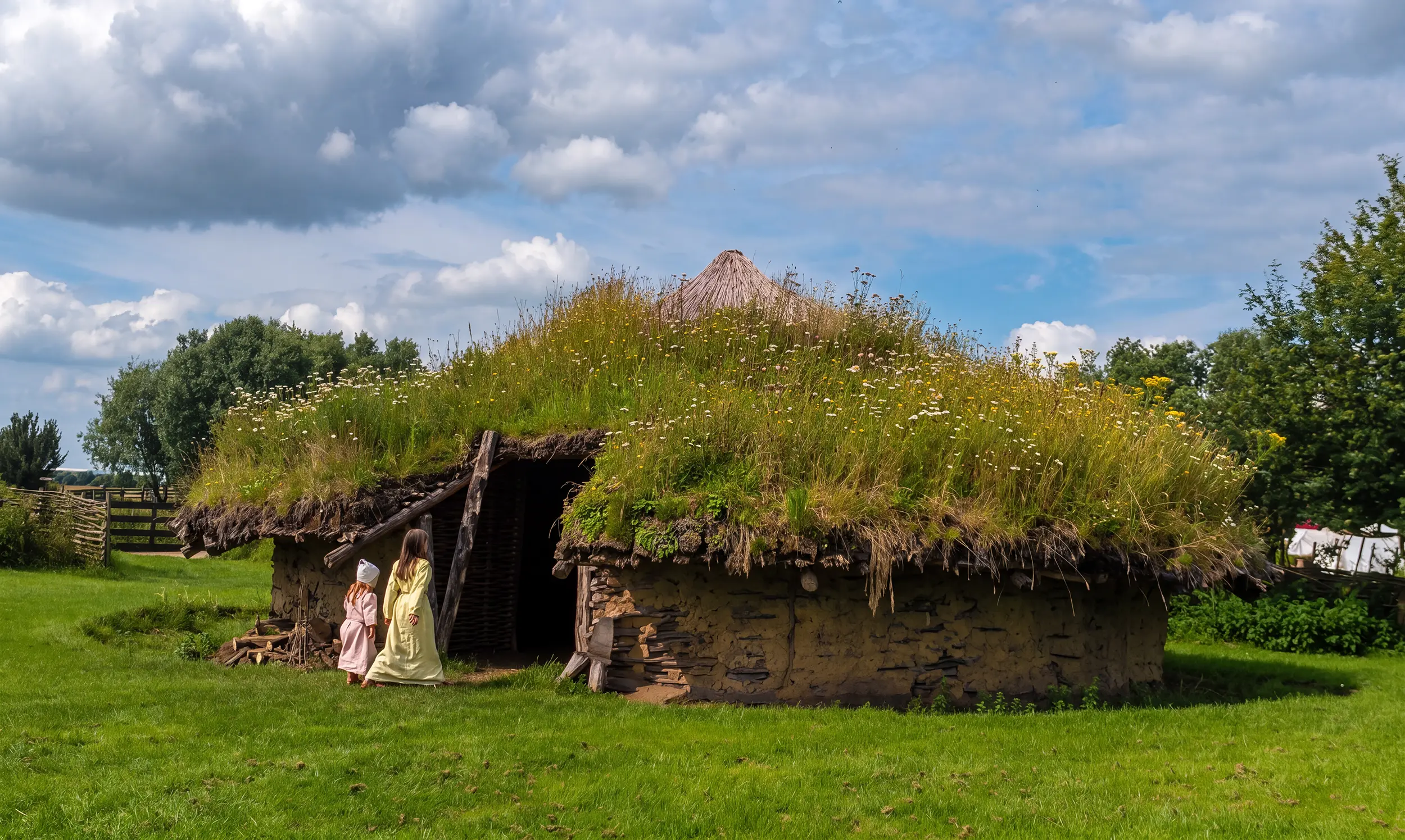 Reconstructed Bronze Age roundhouse at Flag Fen