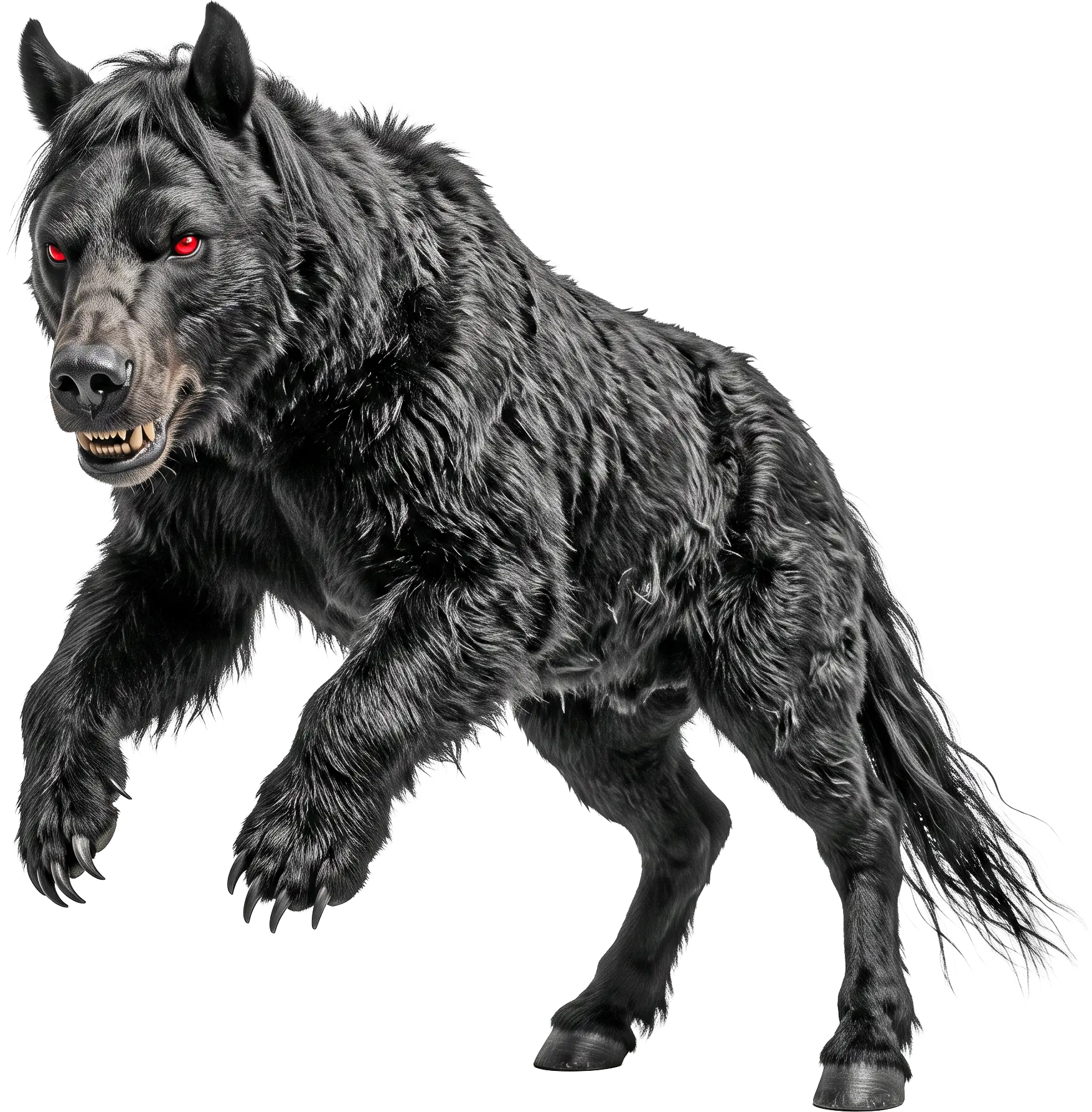 An interpretation of the Shag Foal, a dark shaggy creature from Peterborough folklore